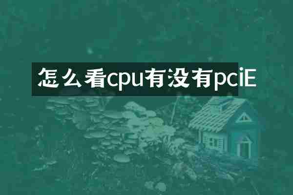 怎么看cpu有没有pciE