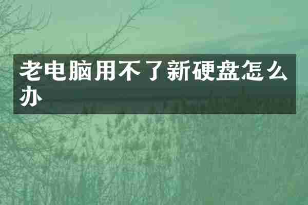 老电脑用不了新硬盘怎么办