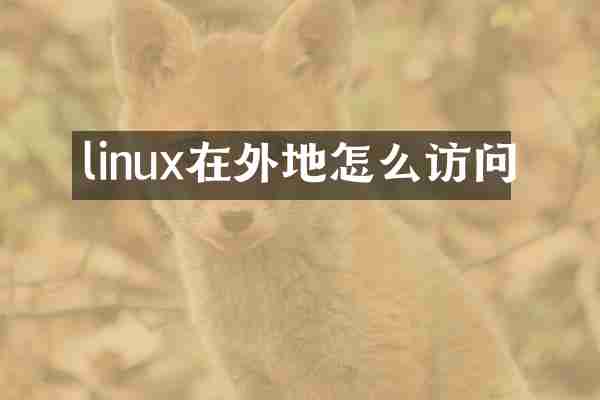 linux在外地怎么访问