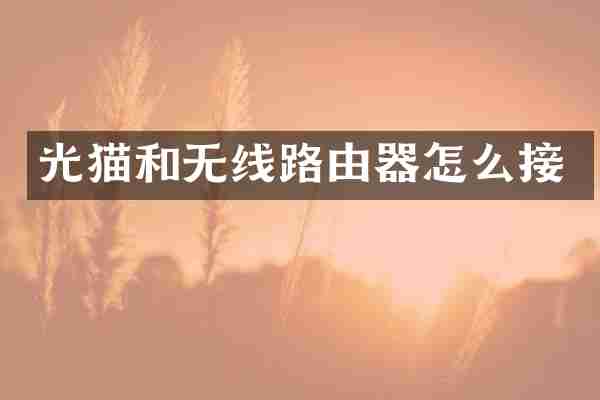 光猫和无线路由器怎么接