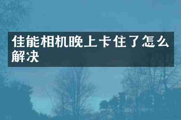 佳能相机晚上卡住了怎么解决