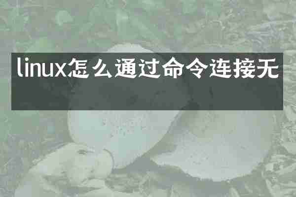 linux怎么通过命令连接无线