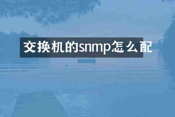 交换机的snmp怎么配