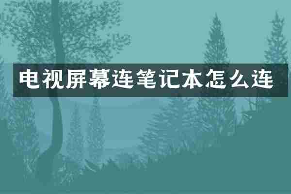 电视屏幕连笔记本怎么连