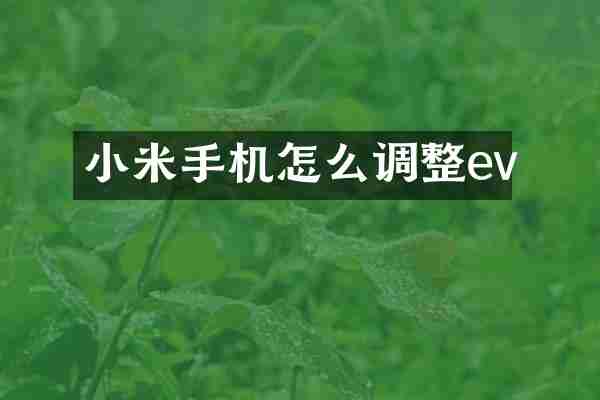 小米手机怎么调整ev