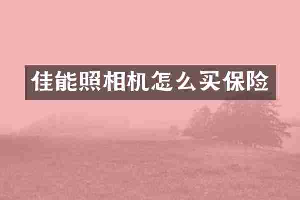 佳能照相机怎么买保险