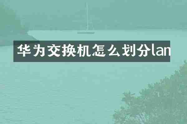 华为交换机怎么划分lan