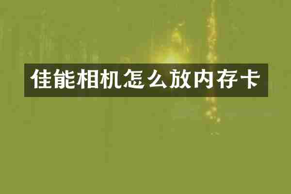 佳能相机怎么放内存卡