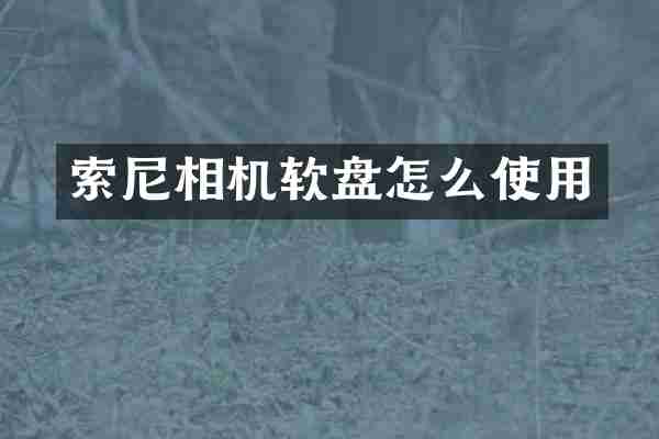 相机软盘怎么使用