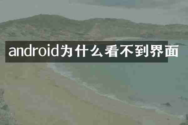 android为什么看不到界面