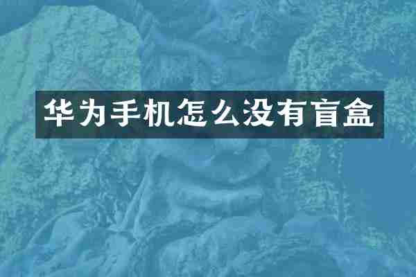 华为手机怎么没有盲盒