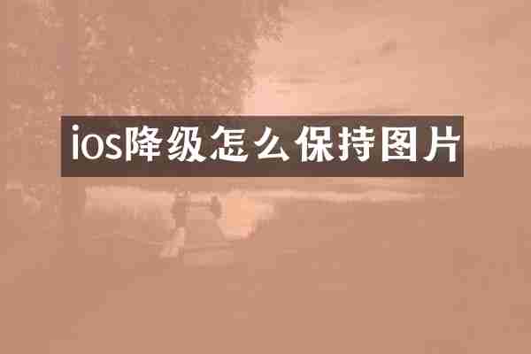 ios降级怎么保持图片