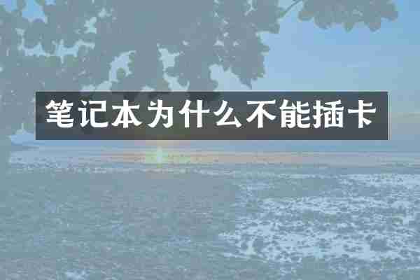 笔记本为什么不能插卡