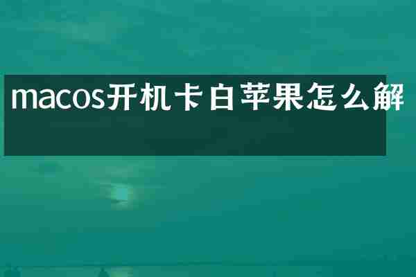macos开机卡白苹果怎么解决