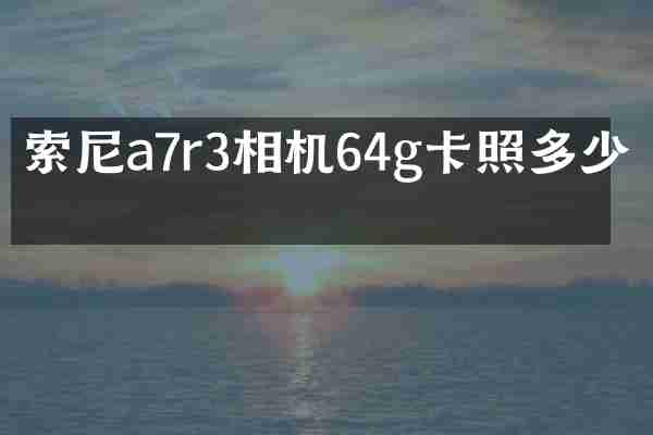 a7r3相机64g卡照多少张