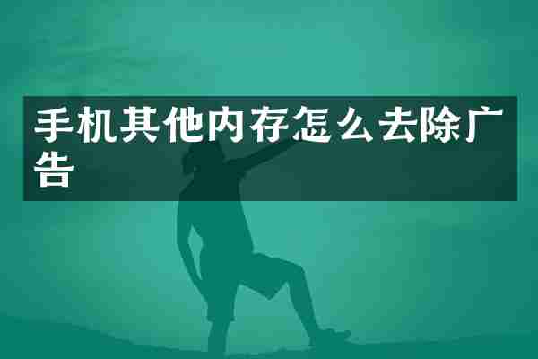 手机其他内存怎么去除广告