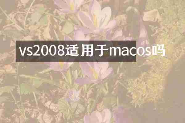 vs2008适用于macos吗