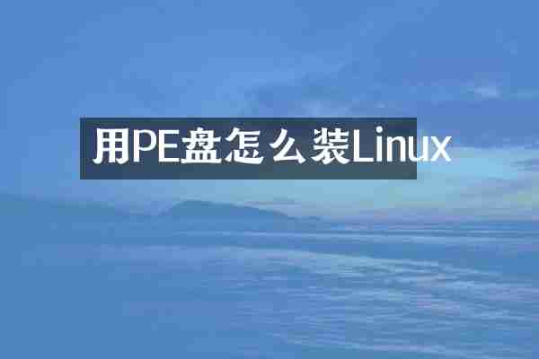 用PE盘怎么装Linux