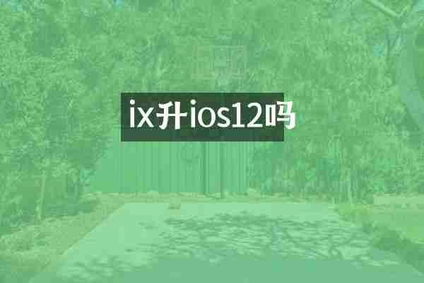 ix升ios12吗