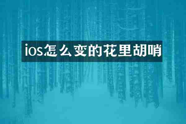 ios怎么变的花里胡哨
