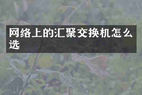 网络上的汇聚交换机怎么选