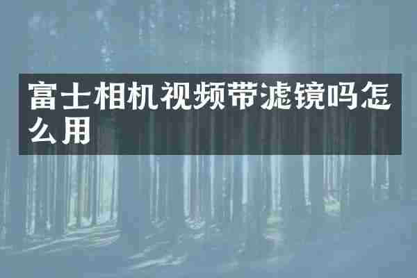 富士相机视频带滤镜吗怎么用