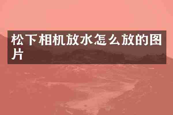 松下相机放水怎么放的图片