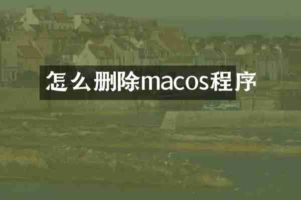 怎么删除macos程序