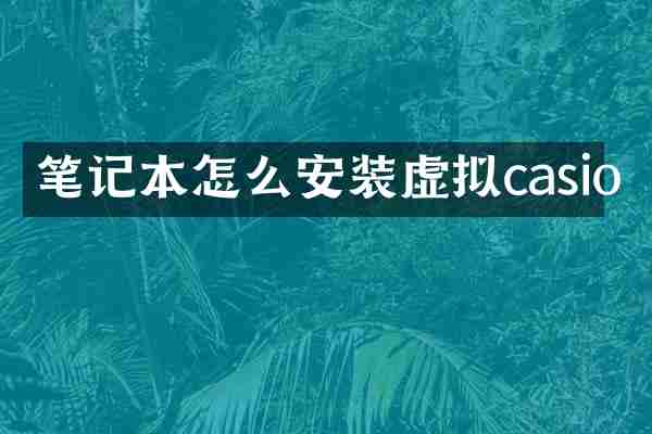 笔记本怎么安装虚拟casio