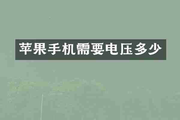 苹果手机需要电压多少
