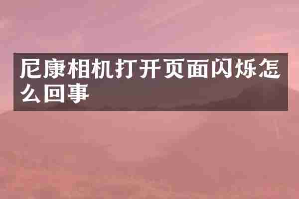 尼康相机打开页面闪烁怎么回事