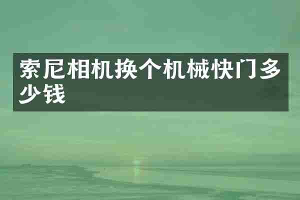 相机换个机械快门多少钱
