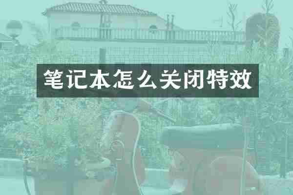 笔记本怎么关闭特效