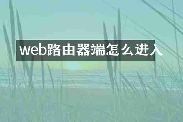 web路由器端怎么进入