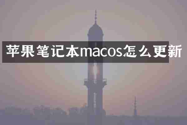 苹果笔记本macos怎么更新