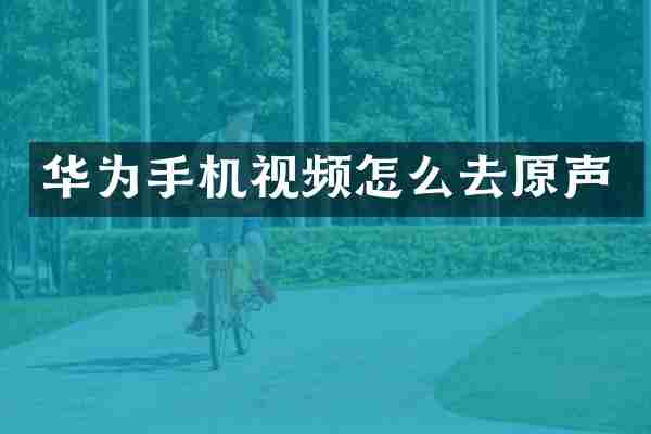 华为手机视频怎么去原声
