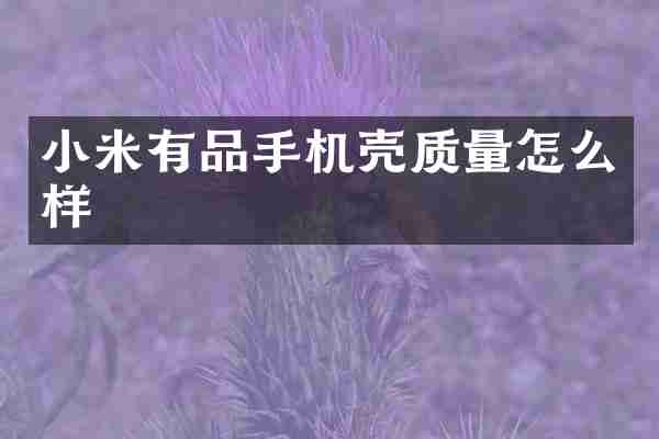 小米有品手机壳质量怎么样