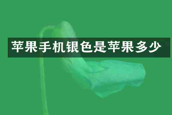 苹果手机银色是苹果多少