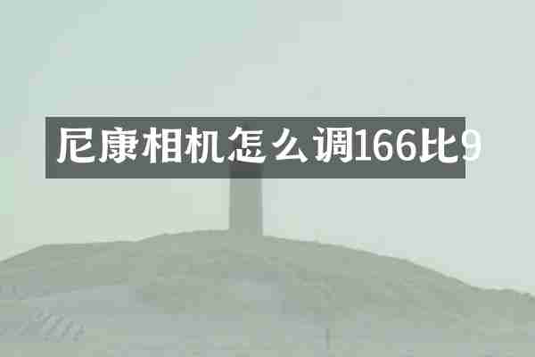 尼康相机怎么调166比9