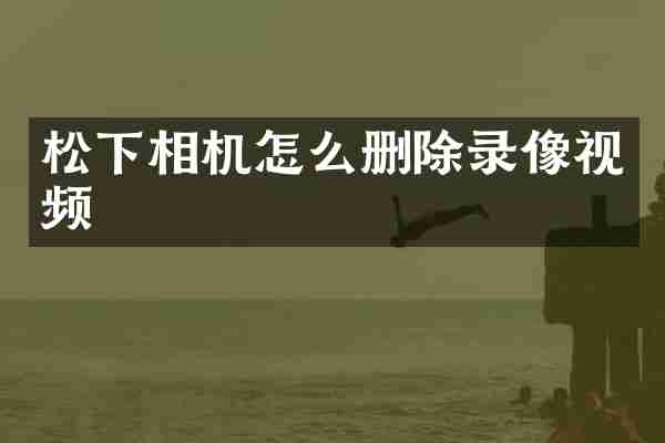 松下相机怎么删除录像视频