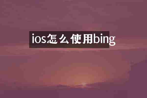 ios怎么使用bing