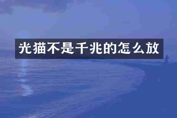 光猫不是千兆的怎么放