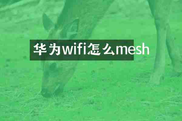 华为wifi怎么mesh