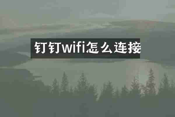 钉钉wifi怎么连接