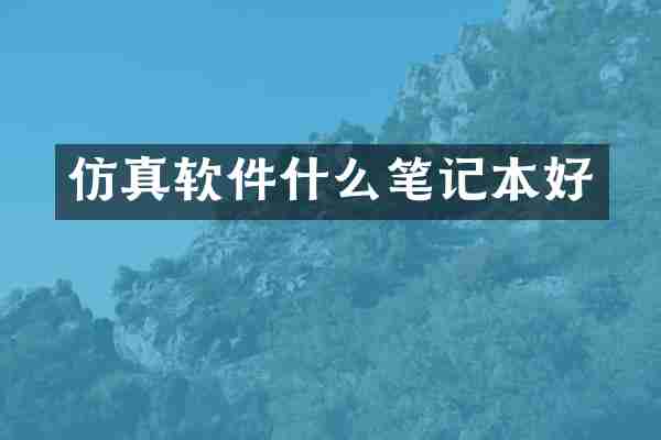 仿真软件什么笔记本好