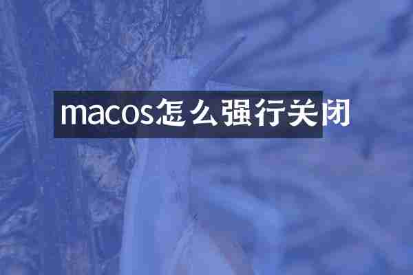 macos怎么强行关闭
