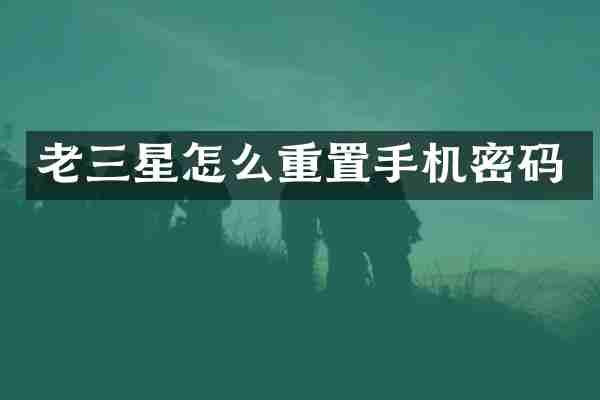 老三星怎么重置手机密码