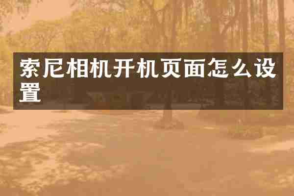 相机开机页面怎么设置