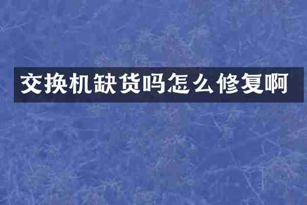 交换机缺货吗怎么修复啊