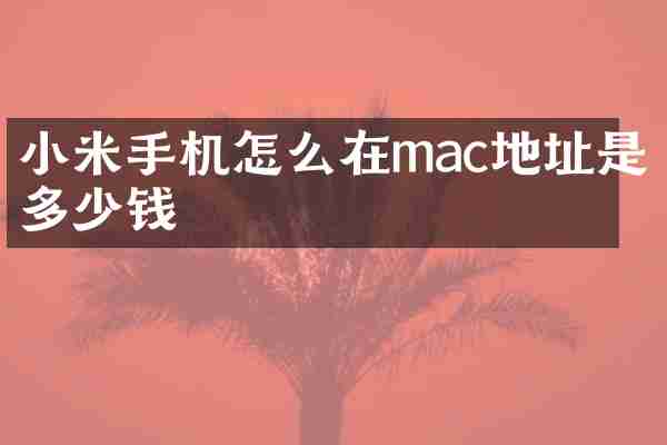 小米手机怎么在mac地址是多少钱